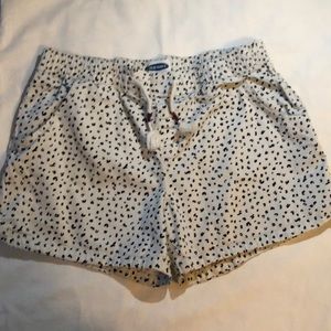 White and Black Dotted Shorts
